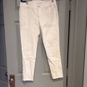 White House Black Market Cropped White Jeans